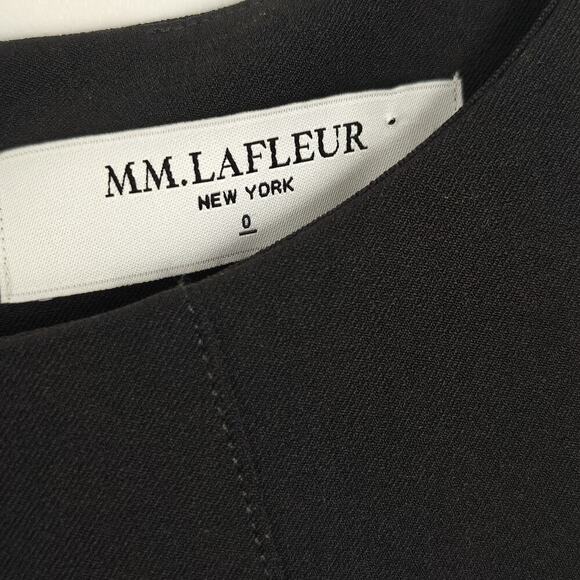 MM Lafleur Etsuko Dress Size 0 Black WonderTex Stretch Pockets 3/4 Sleeve Career - Picture 3 of 9